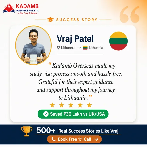 Vraj Patel, Lithuania — student visa approved