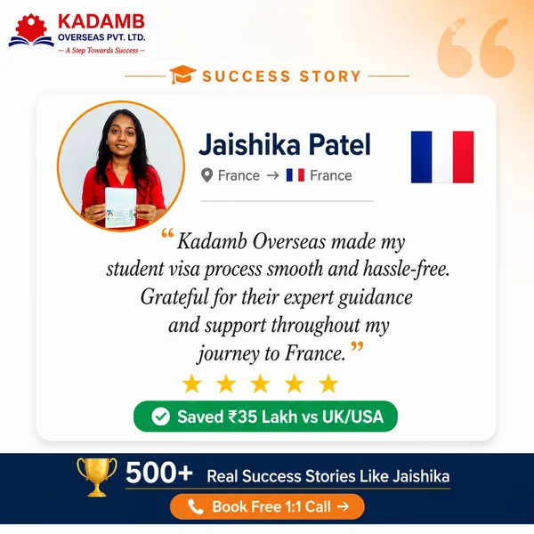 Jaishika Patel, France — student visa approved