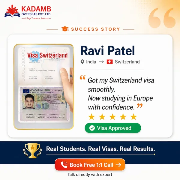 Ravi Patel, India to Switzerland — visa approved