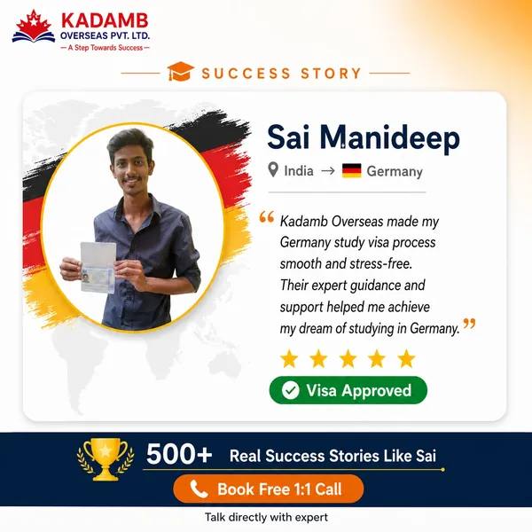 Sai Manideep, India to Germany — student visa approved